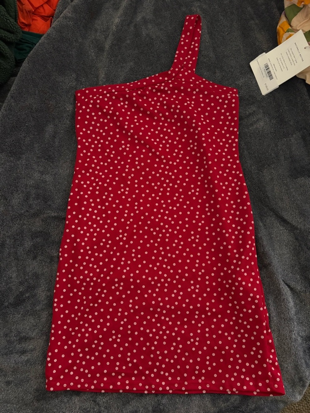 Polka Dot One-Shoulder Mini Dress